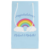 Sac cadeau moyen Baby shower arc-en-ciel (Devant)