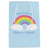 Sac Cadeau Moyen Baby shower arc-en-ciel (Devant)