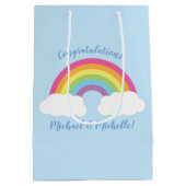 Sac Cadeau Moyen Baby shower arc-en-ciel (Dos)