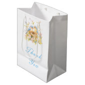 Sac Cadeau Moyen Baby shower aux oiseaux de printemps (Devant Angle)