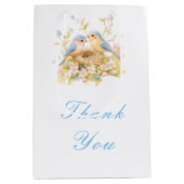 Sac Cadeau Moyen Baby shower aux oiseaux de printemps (Devant)