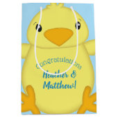 Sac Cadeau Moyen Baby shower blanc (Devant)