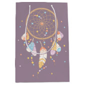 Sac Cadeau Moyen Baby shower Boho de Dreamcatcher Tribal Violet (Devant)