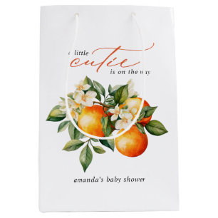 Sac Cadeau Moyen Baby shower Clementine Orange Little Cutie