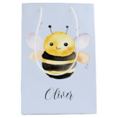Sac Cadeau Moyen Baby shower, conception d'abeilles aquarelle migno (Devant)