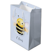 Sac Cadeau Moyen Baby shower, conception d'abeilles aquarelle migno (Dos Angle)