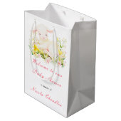 Sac Cadeau Moyen Baby shower d'agneau de printemps (Dos Angle)
