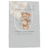 Sac Cadeau Moyen Baby shower de ballon d'ours d'attente à l'ivoire (Devant)