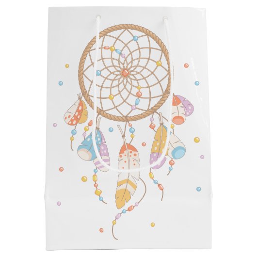 Sac Cadeau Moyen Baby shower de Boho Tribal Dreamcatcher (Dos)