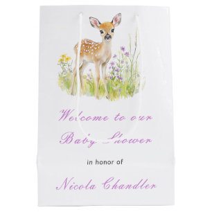 Sac Cadeau Moyen Baby shower de cerfs de printemps
