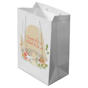 Sac Cadeau Moyen Baby shower de champignons des bois