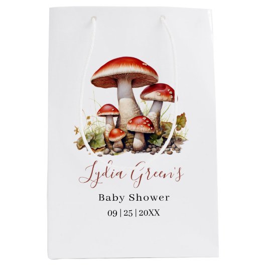 Sac Cadeau Moyen Baby shower de champignons Invitation, Automne Neu (Devant)
