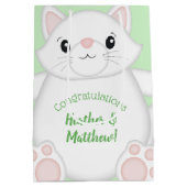 Sac Cadeau Moyen Baby shower de chat Kitty Green (Dos)