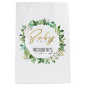 SAC CADEAU MOYEN BABY SHOWER DE COULEUR D'EAU SUCCULENTE DES ÉCHAPP (Devant)