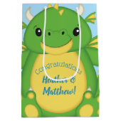 Sac Cadeau Moyen Baby shower de dragon bleu (Dos)