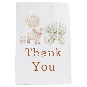 Sac Cadeau Moyen Baby shower de ferme mignonne