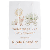Sac Cadeau Moyen Baby shower de ferme mignonne (Dos)
