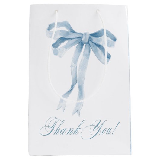 Sac Cadeau Moyen Baby shower de garçon de la boue bleue aquarelle (Devant)