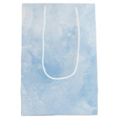 Sac Cadeau Moyen Baby shower de garçon de la boue bleue aquarelle (Dos)