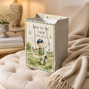 Sac Cadeau Moyen Baby-Shower de golf Nouveau dans le Club Ourson