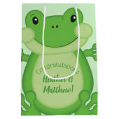 Sac Cadeau Moyen Baby shower de grenouille vert (Dos)