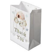 Sac Cadeau Moyen Baby shower de pingouins d'hiver (Devant Angle)