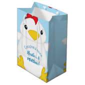 Sac Cadeau Moyen Baby shower de poulet Blue Boy (Devant Angle)