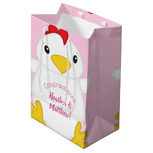 Sac Cadeau Moyen Baby shower de poulet rose