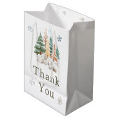 Sac Cadeau Moyen Baby shower des lapins d'hiver (Devant Angle)