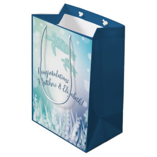 Sac Cadeau Moyen Baby shower des tortues de mer sous la mer