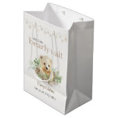 Sac Cadeau Moyen Baby shower D'Hiver Mignons On Peut Attendre (Devant Angle)