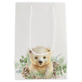 Sac Cadeau Moyen Baby shower D'Hiver Mignons On Peut Attendre (Dos)