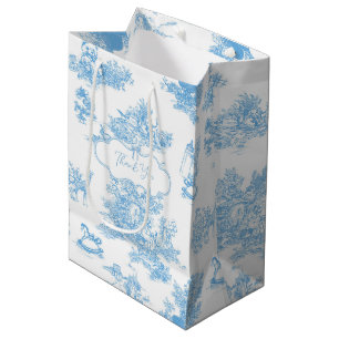 Sac Cadeau Moyen Baby shower d'ours bleu bleu français
