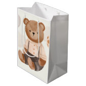 Sac Cadeau Moyen Baby shower d'ours rustique Aquarelle (Dos Angle)