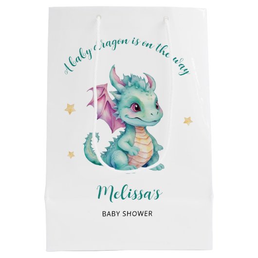Sac Cadeau Moyen Baby shower Dragon mou (Dos)