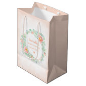 Sac Cadeau Moyen Baby shower Eucalyptus Feuille perceuse de germes (Devant Angle)