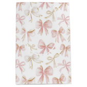Sac Cadeau Moyen Baby shower Fille Blush Pink Bows (Devant)