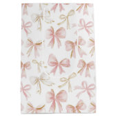 Sac Cadeau Moyen Baby shower Fille Blush Pink Bows (Dos)