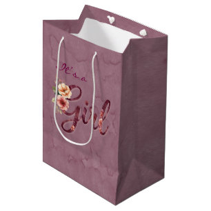 Sac Cadeau Moyen Baby Shower Fille Florale