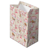 Sac Cadeau Moyen Baby shower fille rose (Devant Angle)