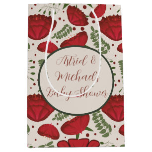 Sac Cadeau Moyen Baby shower fleur sauvage Red Poppy