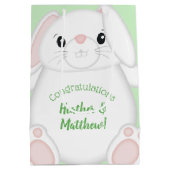 Sac Cadeau Moyen Baby shower lapin lapin (Dos)