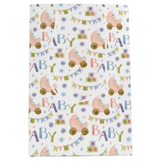 Sac Cadeau Moyen Baby shower lapin mignon