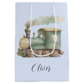 Sac Cadeau Moyen Baby shower mignon train, bébé jouet (Dos)