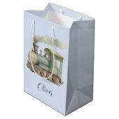 Sac Cadeau Moyen Baby shower mignon train, bébé jouet (Dos Angle)