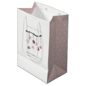 Sac Cadeau Moyen Baby shower mobile Bleu Simple Rose Star (Devant Angle)
