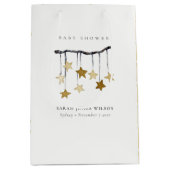 Sac Cadeau Moyen Baby shower mobile simple jaune neutre étoile (Devant)
