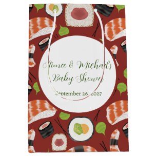 Sac Cadeau Moyen Baby shower neutre genre Sushi