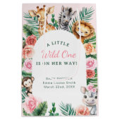 Sac Cadeau Moyen Baby shower Safari Wild One - Jungle Animinals (Dos)