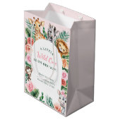 Sac Cadeau Moyen Baby shower Safari Wild One - Jungle Animinals (Dos Angle)